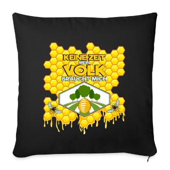 Imker Lustiger Spruch Mein Volk Braucht Mich - Sofakissenbezug 45 x 45 cm - Schwarz - Vorne