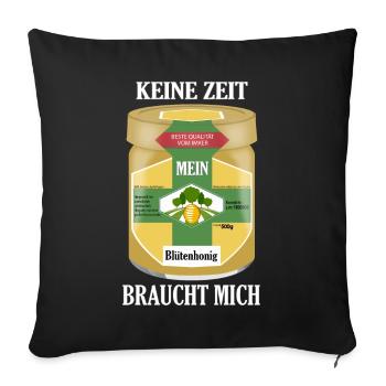 Imker Lustiger Spruch Mein Honig Braucht Mich - Sofakissenbezug 45 x 45 cm - Schwarz - Vorne