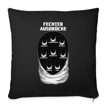 Fechter Fechtmeister Lustig Fechtsportler - Sofakissenbezug 45 x 45 cm - Schwarz - Vorne