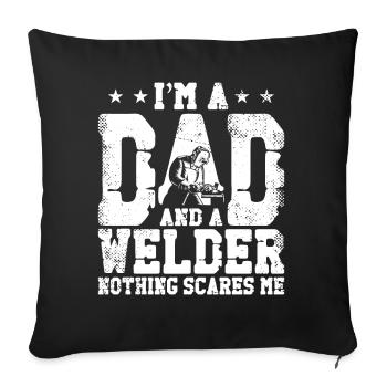 Welder Welding Dad Father Vintage - Sofa pillowcase 17,3'' x 17,3'' (45 x 45 cm) - black - Front