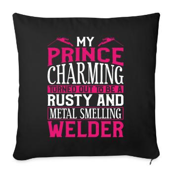 Welder Welding Girlfriend Vintage - Sofakissenbezug 45 x 45 cm - Schwarz - Vorne