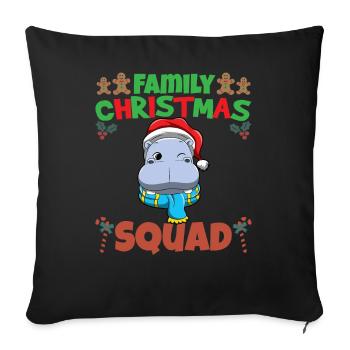 Escouade de Noël familiale Vacances X-Mas - Housse de coussin décorative 45 x 45 cm - noir - Devant
