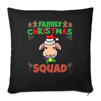 Escouade de Noël familiale Vacances X-Mas - Housse de coussin décorative 45 x 45 cm - noir - Devant