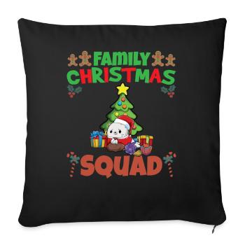 Escouade de Noël familiale Vacances X-Mas - Housse de coussin décorative 45 x 45 cm - noir - Devant