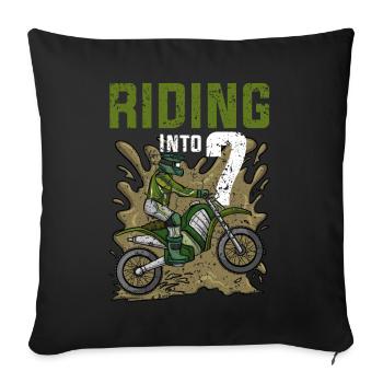 Monter dans 7 Dirt Bike Motocross Anniversaire - Housse de coussin décorative 45 x 45 cm - noir - Devant