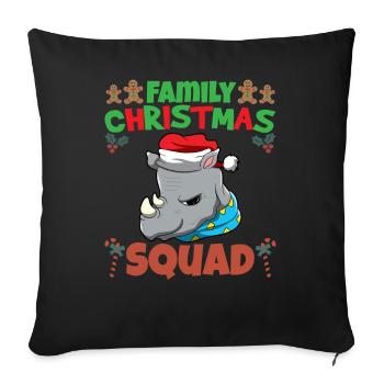Escouade de Noël familiale Vacances X-Mas - Housse de coussin décorative 45 x 45 cm - noir - Devant