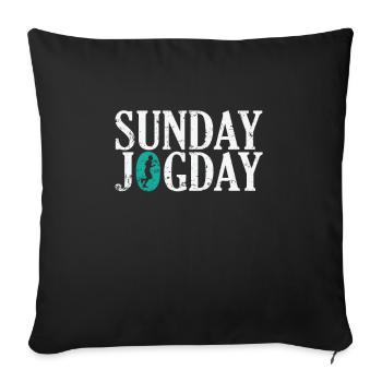 Dimanche Jogday Jogging Fitness Sports Running - Housse de coussin décorative 45 x 45 cm - noir - Devant