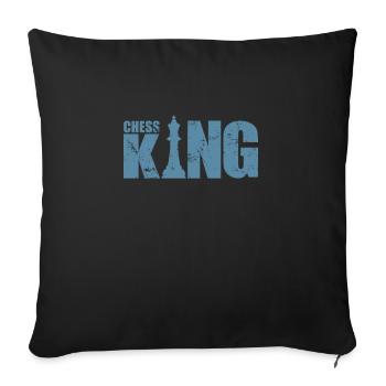 Chess King Chess Brain Teaser Board Game - Sofa pillowcase 17,3'' x 17,3'' (45 x 45 cm) - black - Front
