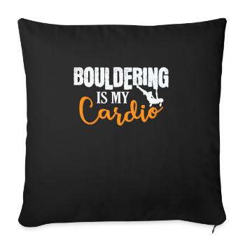 L’escalade de bloc est mon passe-temps d’escalade cardio - Housse de coussin décorative 45 x 45 cm - noir - Devant