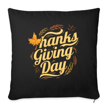Thanks Giving Day Logo For Thanksgiving - Sofa pillowcase 17,3'' x 17,3'' (45 x 45 cm) - black - Front