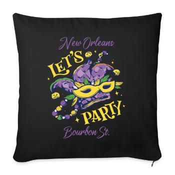 Carnival Bourbon Street New Orleans Souvenir Louis - Sofa pillowcase 17,3'' x 17,3'' (45 x 45 cm) - black - Front