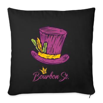 Bourbon Street Mardi Gras New Orleans French Quart - Sofa pillowcase 17,3'' x 17,3'' (45 x 45 cm) - black - Front