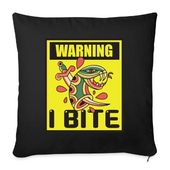 Morsures Serpent Rétro Serpents Serpents venimeux - Housse de coussin décorative 45 x 45 cm - noir - Devant
