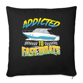 Accro aux bateaux rapides - Drag Boat Racing - Housse de coussin décorative 45 x 45 cm - noir - Devant
