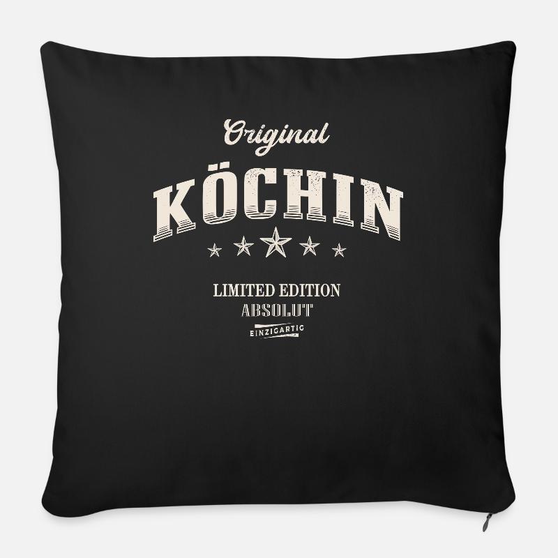Köchin Limited Edition Lustiges Küchen - Sofakissenbezug 45 x 45 cm - Schwarz