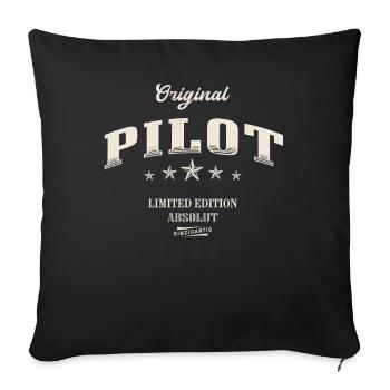 Pilot Limited Edition Lustiges Piloten - Sofakissenbezug 45 x 45 cm - Schwarz - Vorne