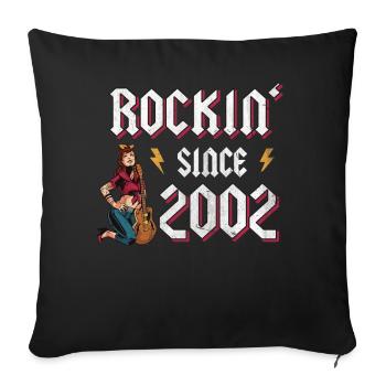 Rockin Since 2002 Rock Music Fan 20th Birthday - Sofa pillowcase 17,3'' x 17,3'' (45 x 45 cm) - black - Front