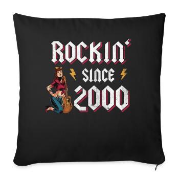 Rockin Since 2000 Rock Music Fan 22nd Birthday - Sofa pillowcase 17,3'' x 17,3'' (45 x 45 cm) - black - Front