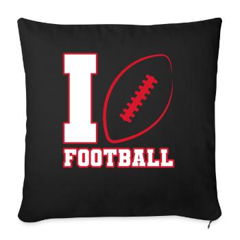 I love Football American Football USA - Sofa pillowcase 17,3'' x 17,3'' (45 x 45 cm) - black - Front