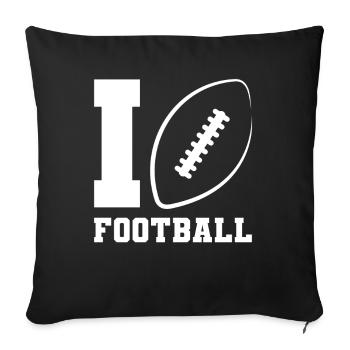 J’adore le football américain - Housse de coussin décorative 45 x 45 cm - noir - Devant