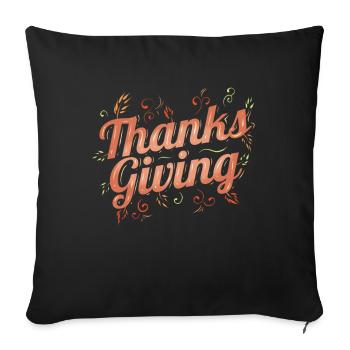 Brown Logo for Thanks Giving Thanksgiving - Sofa pillowcase 17,3'' x 17,3'' (45 x 45 cm) - black - Front