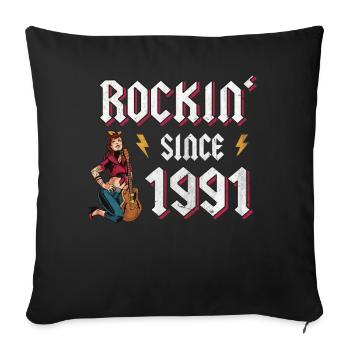 Rockin Since 1991 Rock Music Fan 31st Birthday - Sofa pillowcase 17,3'' x 17,3'' (45 x 45 cm) - black - Front