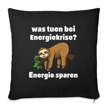 Faultier Tshirt Damen Herren Faul Müde Bürohumor - Sofakissenbezug 45 x 45 cm - Schwarz - Vorne