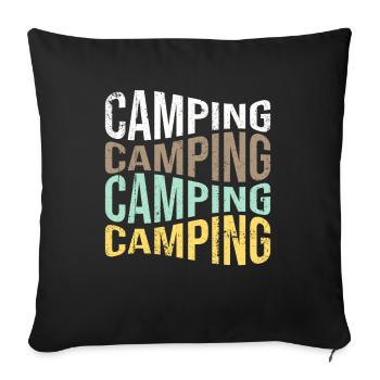 camp - Sofa pillowcase 17,3'' x 17,3'' (45 x 45 cm) - black - Front