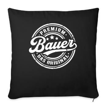Bauer Original Landwirt Lustiges Bauer - Sofakissenbezug 45 x 45 cm - Schwarz - Vorne