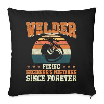Welder Welding Vintage Retro - Sofa pillowcase 17,3'' x 17,3'' (45 x 45 cm) - black - Front