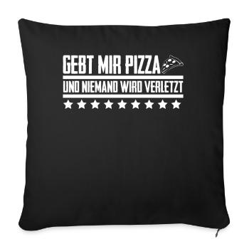 Pizza Pizzaria Pizzarezept Pizzabäcker - Sofakissenbezug 45 x 45 cm - Schwarz - Vorne