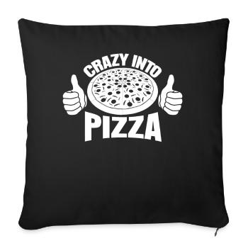 Pizza Baker Crazy into Pizza Pizzaria - Sofa pillowcase 17,3'' x 17,3'' (45 x 45 cm) - black - Front