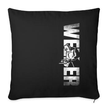 Soudeur Soudeur Soudeur Vintage Soudeur - Housse de coussin décorative 45 x 45 cm - noir - Devant