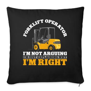 Certified Forklift Truck Operator - Sofa pillowcase 17,3'' x 17,3'' (45 x 45 cm) - black - Front