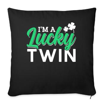 I am a happy twin Ireland Irish - Sofa pillowcase 17,3'' x 17,3'' (45 x 45 cm) - black - Front