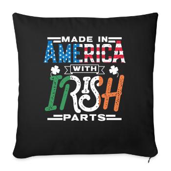 Made in America with Irish parts - Sofa pillowcase 17,3'' x 17,3'' (45 x 45 cm) - black - Front
