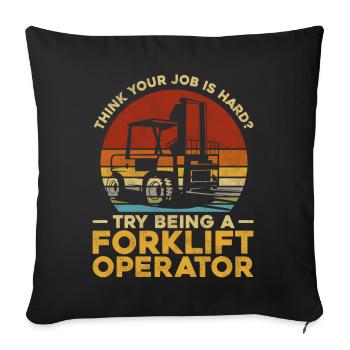 Certified Forklift Truck Operator - Sofakissenbezug 45 x 45 cm - Schwarz - Vorne