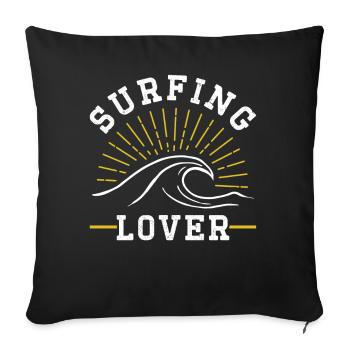 Amateurs de surf Surfing Planche de surf Surfer - Housse de coussin décorative 45 x 45 cm - noir - Devant