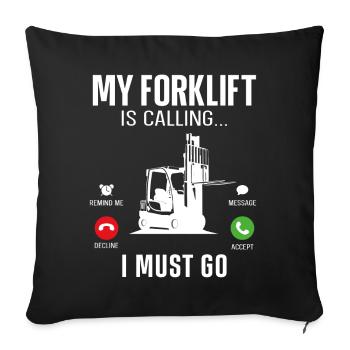 Opérateur de chariot élévateur certifié - Housse de coussin décorative 45 x 45 cm - noir - Devant