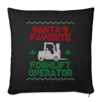 Certified Forklift Truck Operator - Sofa pillowcase 17,3'' x 17,3'' (45 x 45 cm) - black - Front