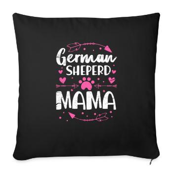 German Shepherd Mother - Sofa pillowcase 17,3'' x 17,3'' (45 x 45 cm) - black - Front