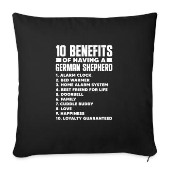 Berger allemand - Housse de coussin décorative 45 x 45 cm - noir - Devant