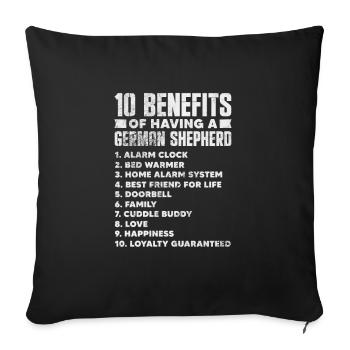 German Shepherd Dog Pet Dogs Gift - Sofa pillowcase 17,3'' x 17,3'' (45 x 45 cm) - black - Front