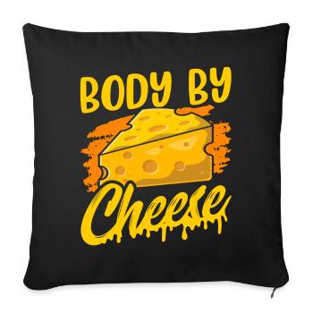 Body of cheese sayings dear lovers sweet - Sofa pillowcase 17,3'' x 17,3'' (45 x 45 cm) - black - Front