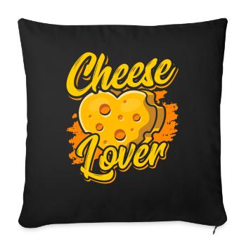 cheese lovers cheese lovers love sweet sayings - Sofa pillowcase 17,3'' x 17,3'' (45 x 45 cm) - black - Front