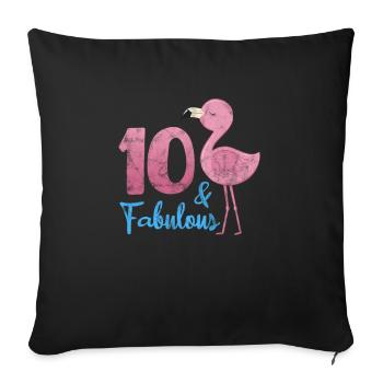 10e anniversaire Flamingo - Housse de coussin décorative 45 x 45 cm - noir - Devant