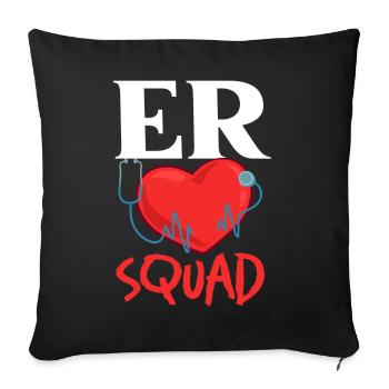 Emergency Department Emergency Nurse First Aid - Sofa pillowcase 17,3'' x 17,3'' (45 x 45 cm) - black - Front