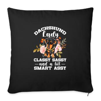 Dachshund Dog Dogs Dachshund Teckel Gift - Sofa pillowcase 17,3'' x 17,3'' (45 x 45 cm) - black - Front
