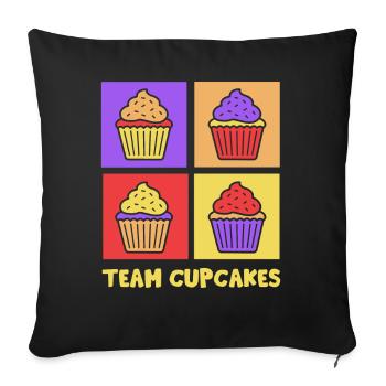 Team Cupcakes Food Sweet Cupcake Lovers - Sofa pillowcase 17,3'' x 17,3'' (45 x 45 cm) - black - Front