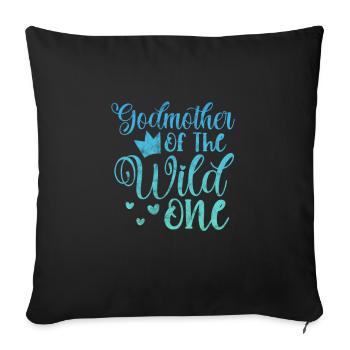 Marraine Tante Marraine Baptême Nièce Neveu Cadeau - Housse de coussin décorative 45 x 45 cm - noir - Devant